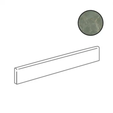 Бордюр Caesar Anima Ever Sage Green Battiscopa Luc AFD2 7,2x60 полированный