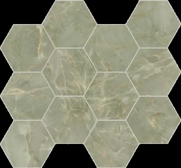 Декоративный элемент Caesar Anima Ever Sage Green Esagono AFFM 28,5x33 полированный
