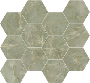 Декоративный элемент Caesar Anima Ever Sage Green Esagono AFFM 28,5x33 полированный