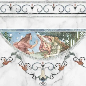 Бордюр Europa Ceramica Calacatta Louvre Cenefa A 45x45 глянцевый