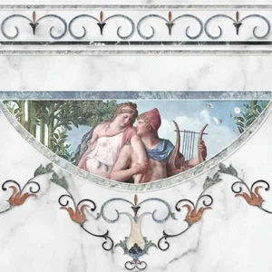 Бордюр Europa Ceramica Calacatta Louvre Cenefa B 45x45 глянцевый
