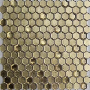 Мозаика Caramelle Mosaic Alchimia Argento Grani Hexagon (Стекло) 30x30 глянцевая