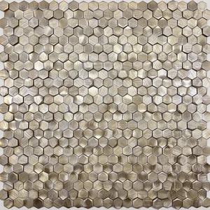 Мозаика Caramelle Mosaic Alchimia Aluminium 3D Hexagon Gold (металл) 29,7x30,6 глянцевая