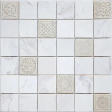 Мозаика Caramelle Mosaic Art Stone Dolomiti Bianco Mat 30x30 матовая