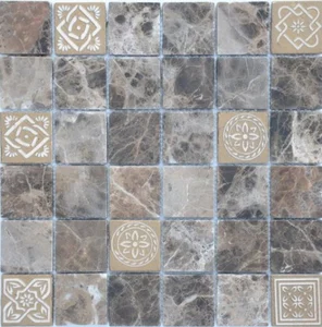 Мозаика Caramelle Mosaic Art Stone Emperador Light Mat 30x30 матовая