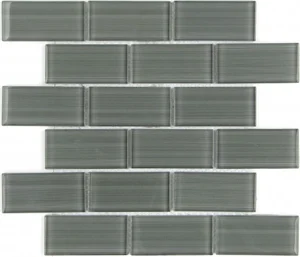 Мозаика Caramelle Mosaic Impressioni Mattoni Grigio (Стекло) 30x30 глянцевая