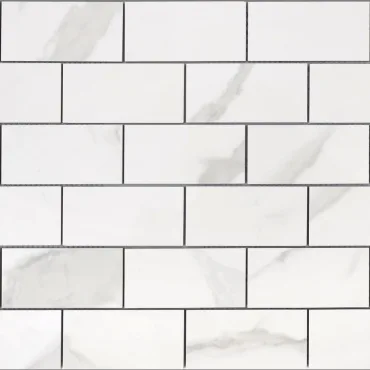 Мозаика Caramelle Mosaic Marble Porcelain Calacatta Pol 48x98 29,8x29,8 полированная