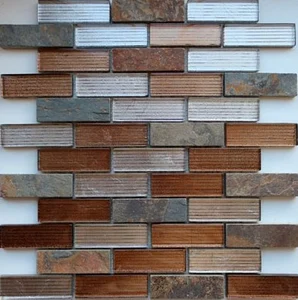Мозаика Caramelle Mosaic Naturelle Alcantara Ruggine 8mm 26x29,8 глянцевая