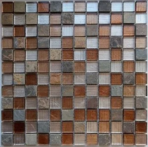 Мозаика Caramelle Mosaic Naturelle Alcantara Ruggine 8mm 29,8x29,8 глянцевая