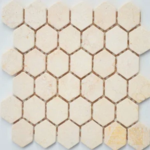 Мозаика Caramelle Mosaic Pietrine Hexagonal Crema Marfil Mat 29,5x30,5 матовая