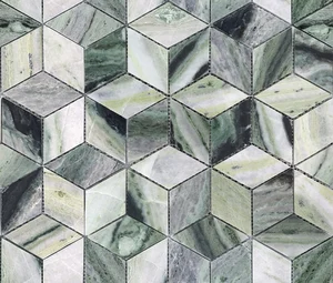 Мозаика Caramelle Mosaic Pietrine Hexagonal Onice Verde Oliva Diamond 25,9x29,8 матовая