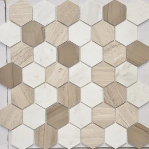 Мозаика Caramelle Mosaic Pietrine Hexagonal Pietra Mix 3 Mat 29,5x30,5 матовая