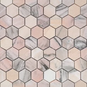 Мозаика Caramelle Mosaic Pietrine Hexagonal Rosa Salmone 28,9x29,2 матовая