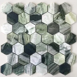 Мозаика Caramelle Mosaic Pietrine Hexagonal Verde Oliva 27,8x30,4 матовая