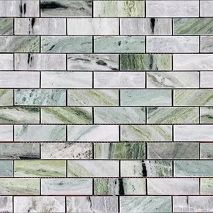 Мозаика Caramelle Mosaic Onice Verde Oliva Pol 23X73 7mm 29,8x29,8 полированная