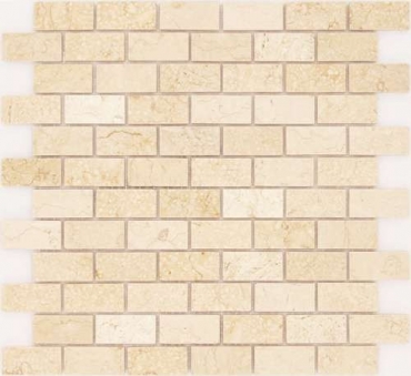 Мозаика Caramelle Mosaic Pietrine Botticino Pol 23X48 7mm 29,8x29,8 полированная