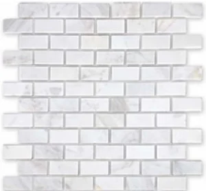 Мозаика Caramelle Mosaic Pietrine Dolomiti Bianco Pol 23X48 7mm 29,8x29,8 полированная