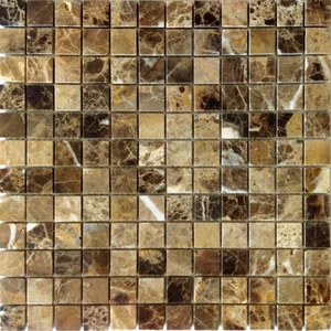 Мозаика Caramelle Mosaic Pietrine Emperador Dark Mat 23X23 4mm 29,8x29,8 матовая