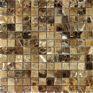 Мозаика Caramelle Mosaic Pietrine Emperador Dark Pol 23X23 7mm 29,8x29,8 полированная
