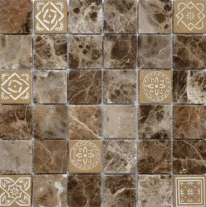 Мозаика Caramelle Mosaic Pietrine Emperador Dark Pol 48x48 7mm 30,5x30,5 полированная