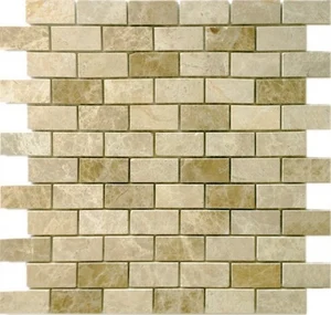 Мозаика Caramelle Mosaic Pietrine Emperador Light Pol 23X48 7mm 29,8x29,8 полированная