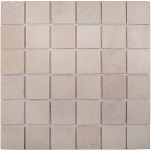 Мозаика Caramelle Mosaic Pietrine Marfil Mat 48x48 7mm 30,5x30,5 матовая