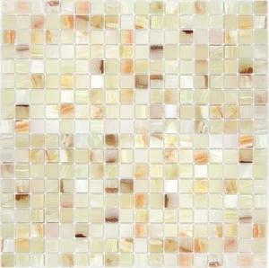 Мозаика Caramelle Mosaic Pietrine Onice Jade Bianco Pol 15X15 7mm 30,5x30,5 полированная