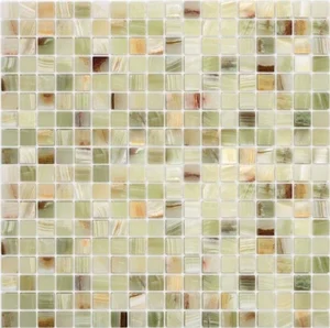 Мозаика Caramelle Mosaic Pietrine Onice Jade Verde Pol 15X15 7mm 30,5x30,5 полированная