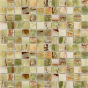 Мозаика Caramelle Mosaic Pietrine Onice Jade Verde Pol 23X23 7mm 29,8x29,8 полированная
