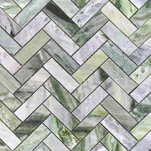 Мозаика Caramelle Mosaic Pietrine Onice Verde Oliva Pol Fish (23x73) 7mm 28,2x31,7 полированная