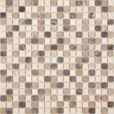 Мозаика Caramelle Mosaic Pietrine Pietra Mix 1 Pol 15x15 4mm 30,5x30,5 полированная