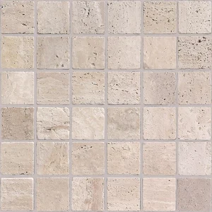 Мозаика Caramelle Mosaic Pietrine Travertino Beige Mat 48X48 7mm 30,5x30,5 матовая