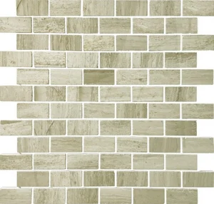 Мозаика Caramelle Mosaic Pietrine Travertino Silver Mat 23X48 4mm 29,8x29,8 матовая