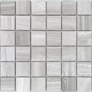 Мозаика Caramelle Mosaic Pietrine Travertino Silver Mat 48x48 7mm 30,5x30,5 матовая