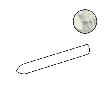 Бордюр Casa Dolce Casa Stones Arabescato White Glossy Ang Quarter Round 756796 1,2x31,2 полированный