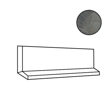 Спецэлемент Casa Dolce Casa Stones Calacatta Black Smooth Cove Base 756729 15x40 матовый