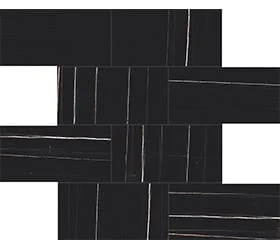 Декоративный элемент Casa Dolce Casa Stones Sahara Noir Glossy 6mm Muretto (7,5X15) 752809 30x30 полированный