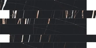 Stones Sahara Noir Matte Listello Sfalsato 756697