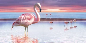 Панно Ceramica Classic Flamingo 50x100 глянцевое