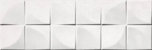 Плитка Ceramika Color Struktury 3D Quadra White 25x75 глянцевая