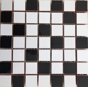 Мозаика Ceramika Konskie Michelle Mix White-Black 20x20 глянцевая