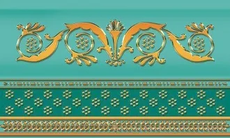 Бордюр Объемный Золотой Бирюзовый 13-01-1-25-43-71-910-0