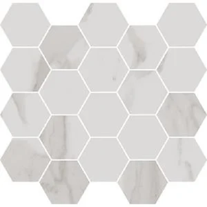 Мозаика Cerdomus Alma Mosaico Esagona Statuario Altissimo Levigato 94450 30x31 лаппатированная