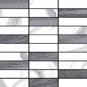 Мозаика Cerdomus Extremewhite St Fl Msc Brick Mix Grey 30x30 полированная