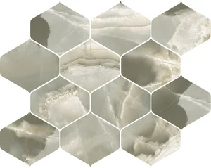 Мозаика Cerdomus Jade Malachite Mosaico Ninfa Lev 27,7x35 полированная