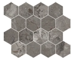 Мозаика Cerdomus Karnis Mosaico Esagona Charcoal Levigato 97431 27,5x33 полированная