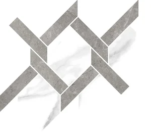 Мозаика Cerdomus Mexicana Intreccio Grey Sat. Inserto Stat. Sat. 66043 25,8x29,1 сатинированная