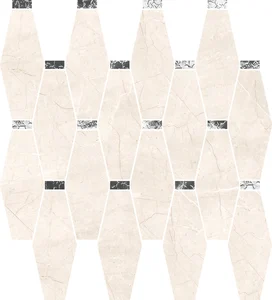 Мозаика Cerdomus Mexicana Losanga White Lev. Tozz. Platino (rivestimento) 73709 29,6x32,1 полированная