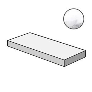 Ступень Cerdomus Statuario Bianco Angolo Dx Grad.C.Retta Bianco Lev 72821 33x120 полированная