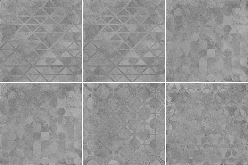 Керамогранит Cerdomus Verve Vintage Charcoal (6 soggetti Mix) 61932 60x60 матовый